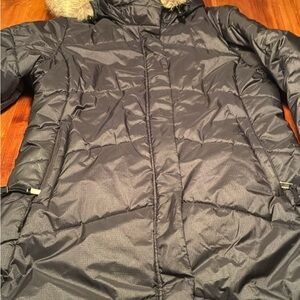 Kanuk Black Puffer Coat with Real Fur Hood